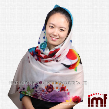 2015 Nouvelle conception de la dernière mode OEM Custom Women Flower Printing Foulard